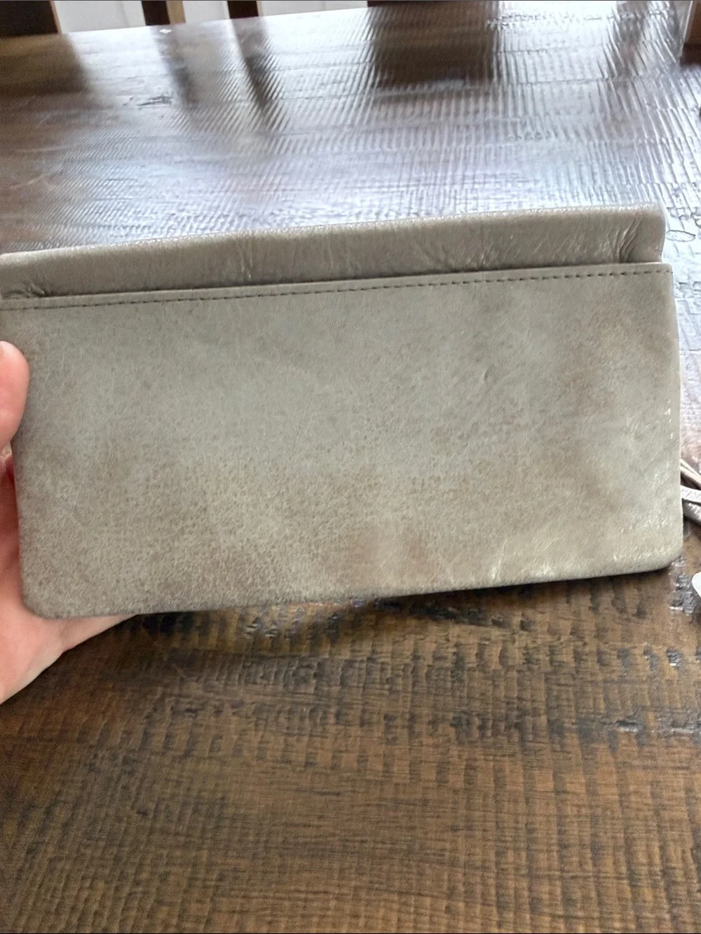 HOBO Taupe wallet in “Granite Gold”